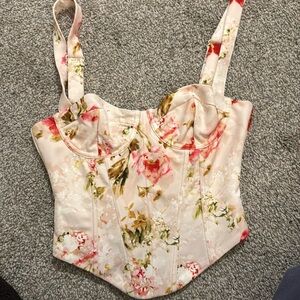 White fox floral corset top size S